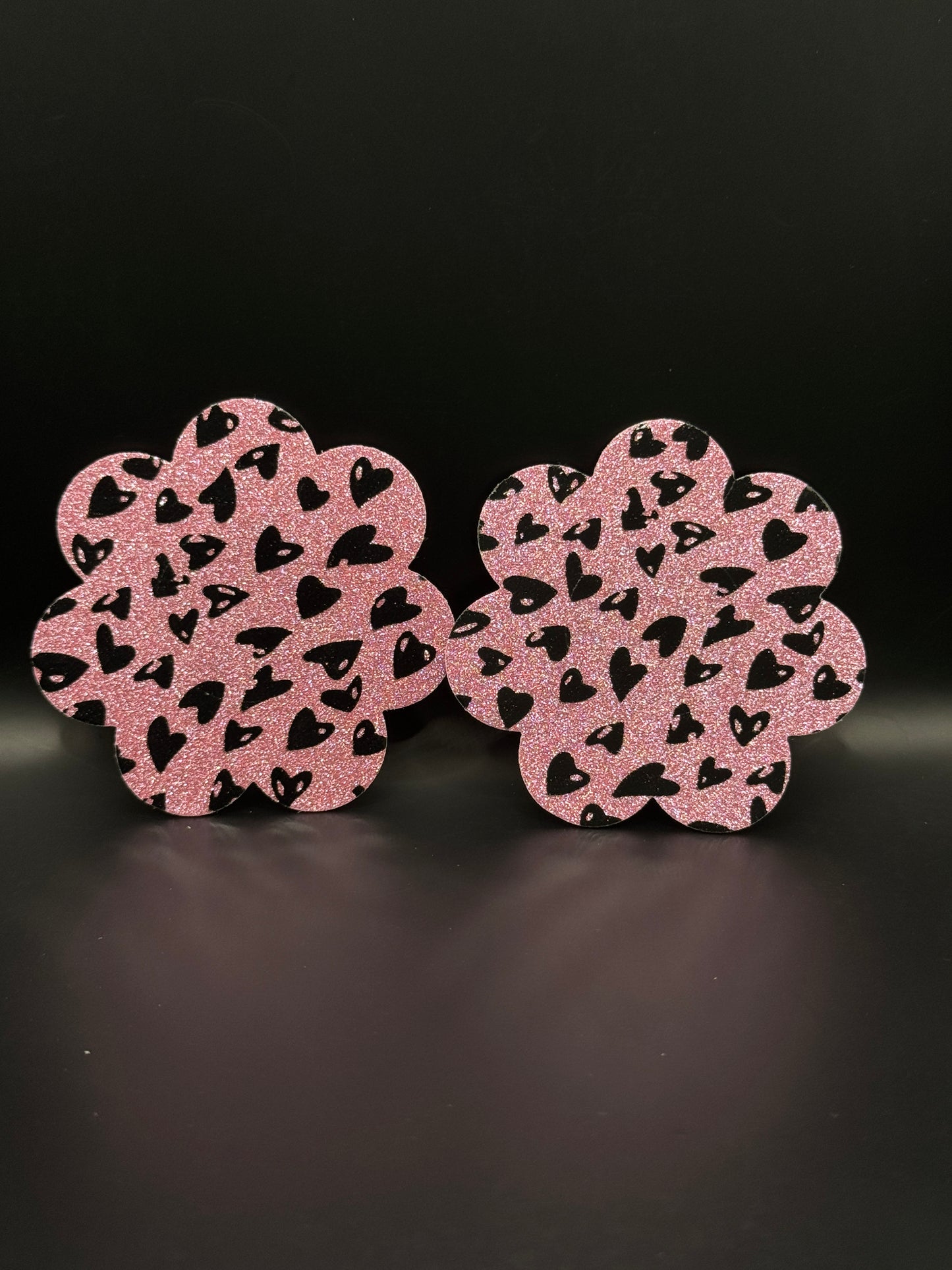 PINK/BLACK GLITTER (2 PAIRS)