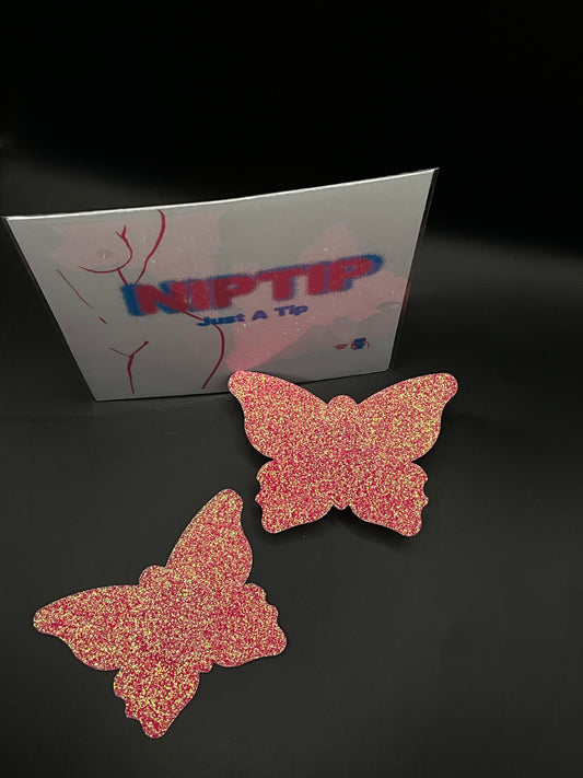 PINK BUTTERFLIES (2 PAIRS)