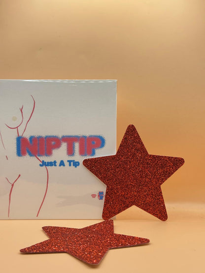 NipTips™ Tap-to-Tip Adhesive Covers  Glitter & Heart Designs | Festival & Performer Accessory