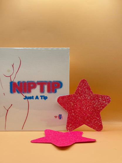 NipTips™ Tap-to-Tip Adhesive Covers  Glitter & Heart Designs | Festival & Performer Accessory