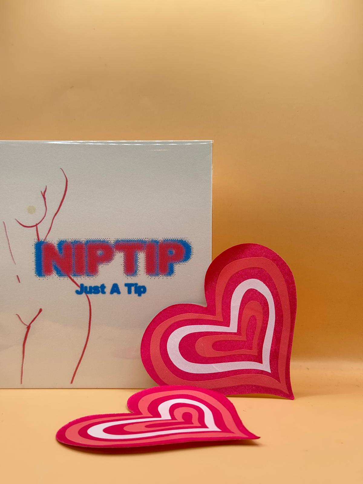 NipTips™ Tap-to-Tip Adhesive Covers  Glitter & Heart Designs | Festival & Performer Accessory